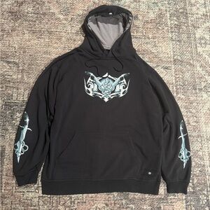 Y2K Black Graphic Hoodie